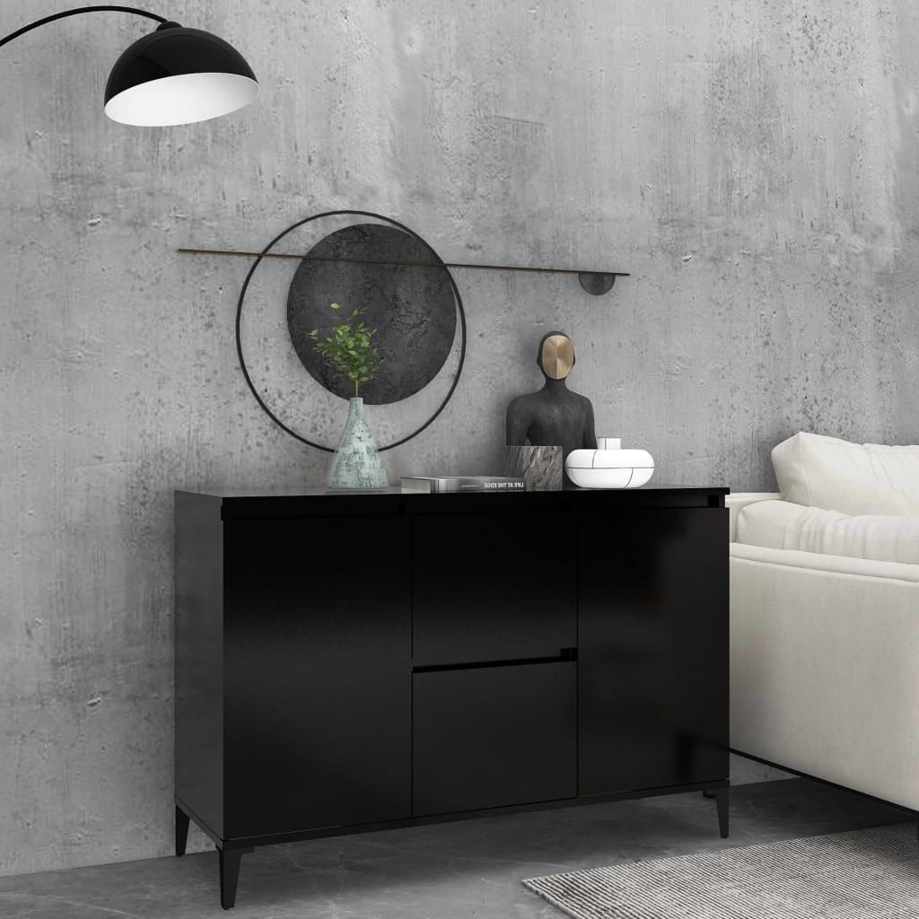 Sideboard Black 104X35X70 Cm Engineered Wood