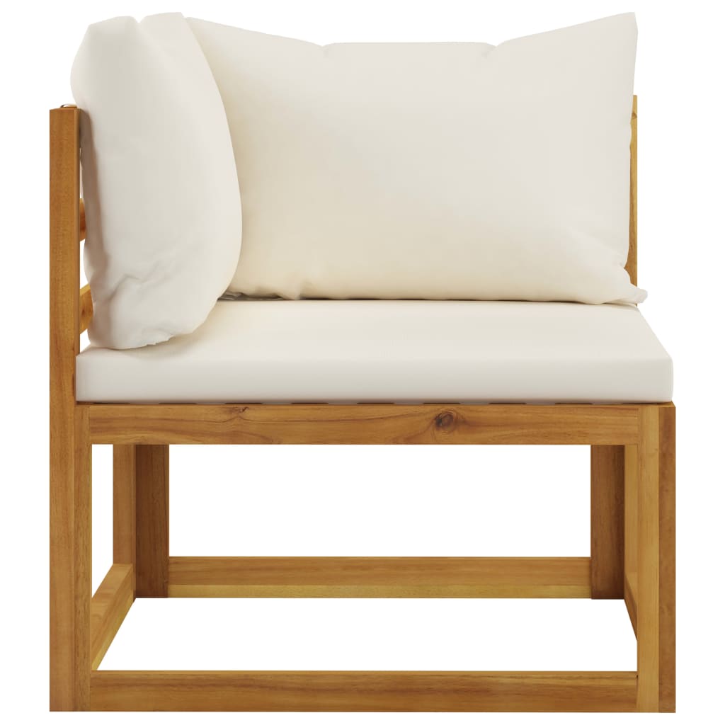 2-Seater Garden Bench With Cream White Cushions