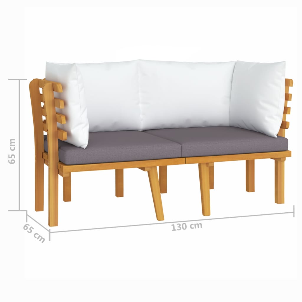 2-Seater Garden Sofa With Cushions Solid Acacia Wood