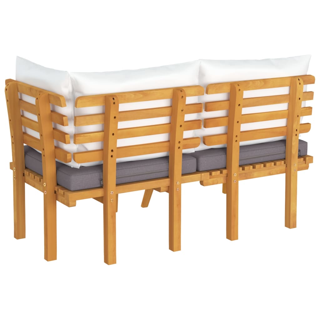 2 Piece Garden Lounge Set With Cushions Solid Acacia Wood