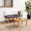 2 Piece Garden Lounge Set With Cushions Solid Acacia Wood