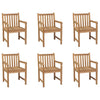 Outdoor Chairs 6 Pcs Solid Teak Wood