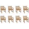 Outdoor Chairs 8 Pcs Solid Teak Wood