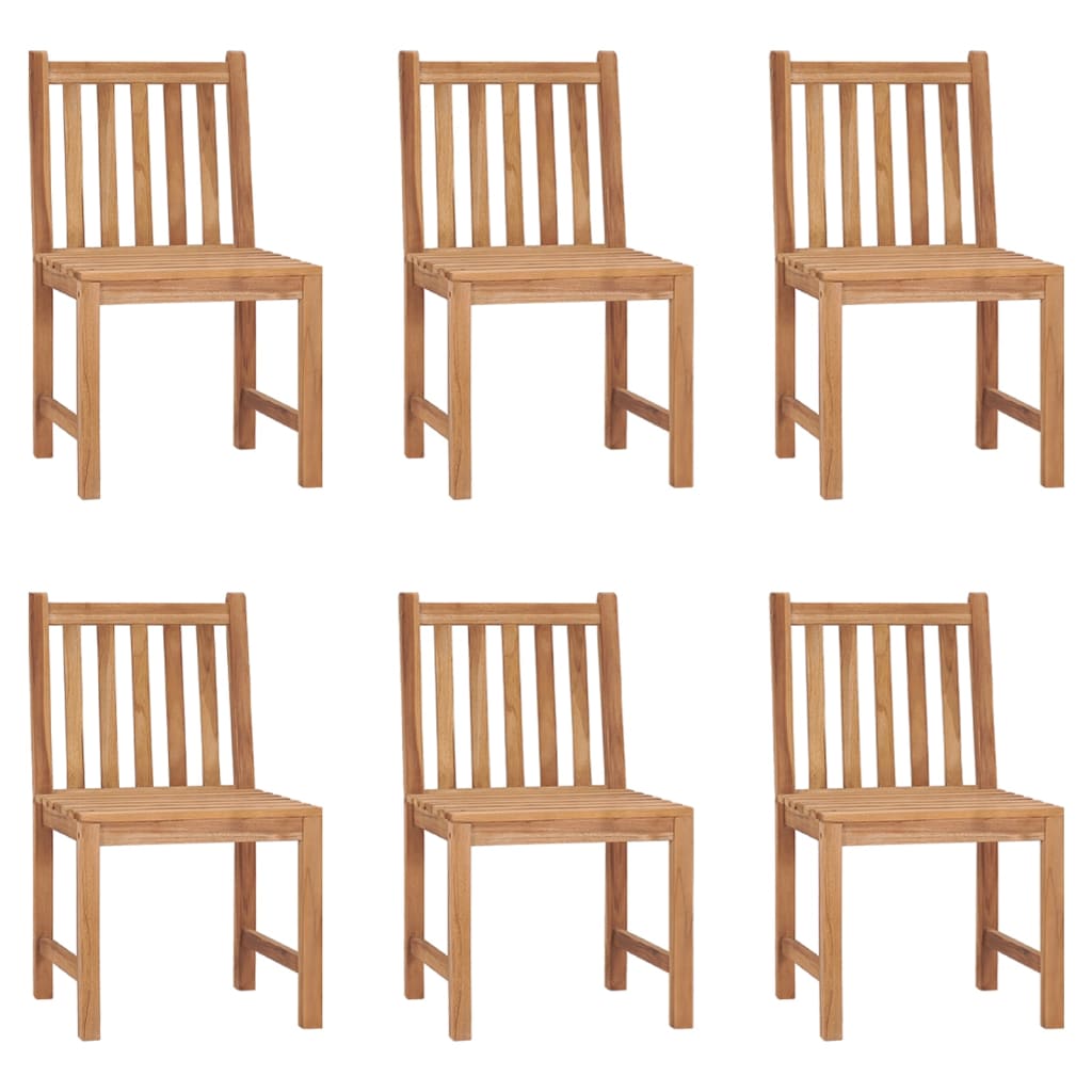 Garden Chairs 6 Pcs Solid Teak Wood