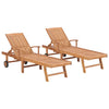 Sun Loungers 2 Pcs Solid Teak Wood