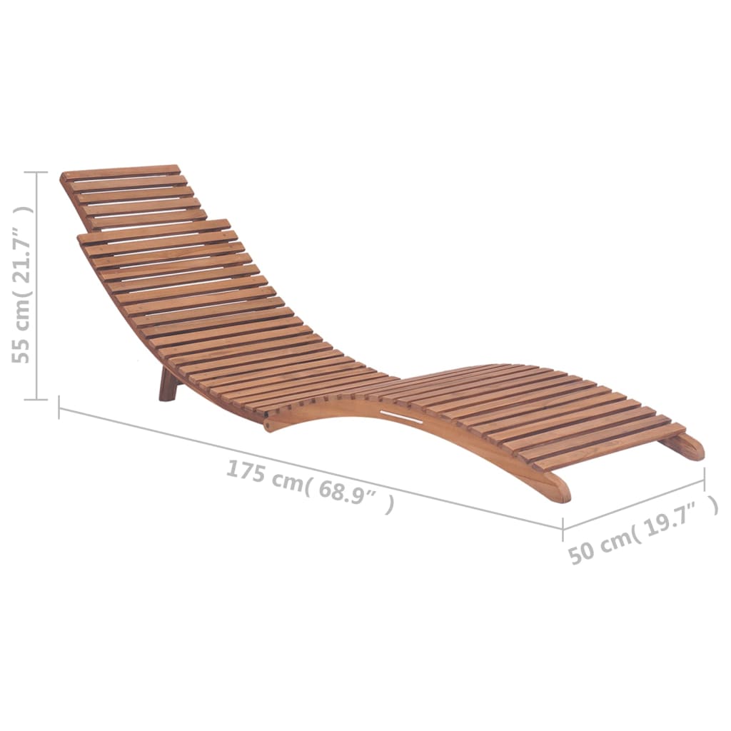 Folding Sun Loungers 2 Pcs Solid Teak Wood