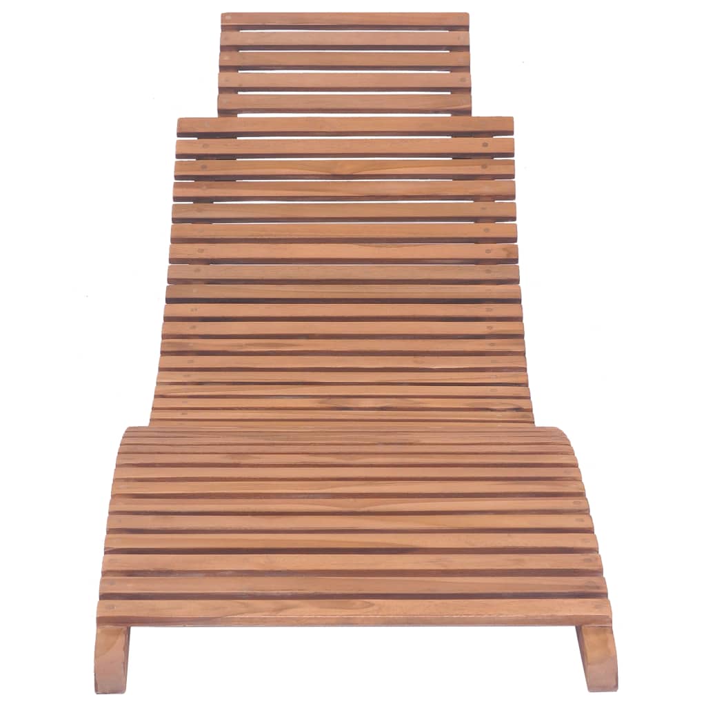 Folding Sun Loungers 2 Pcs Solid Teak Wood