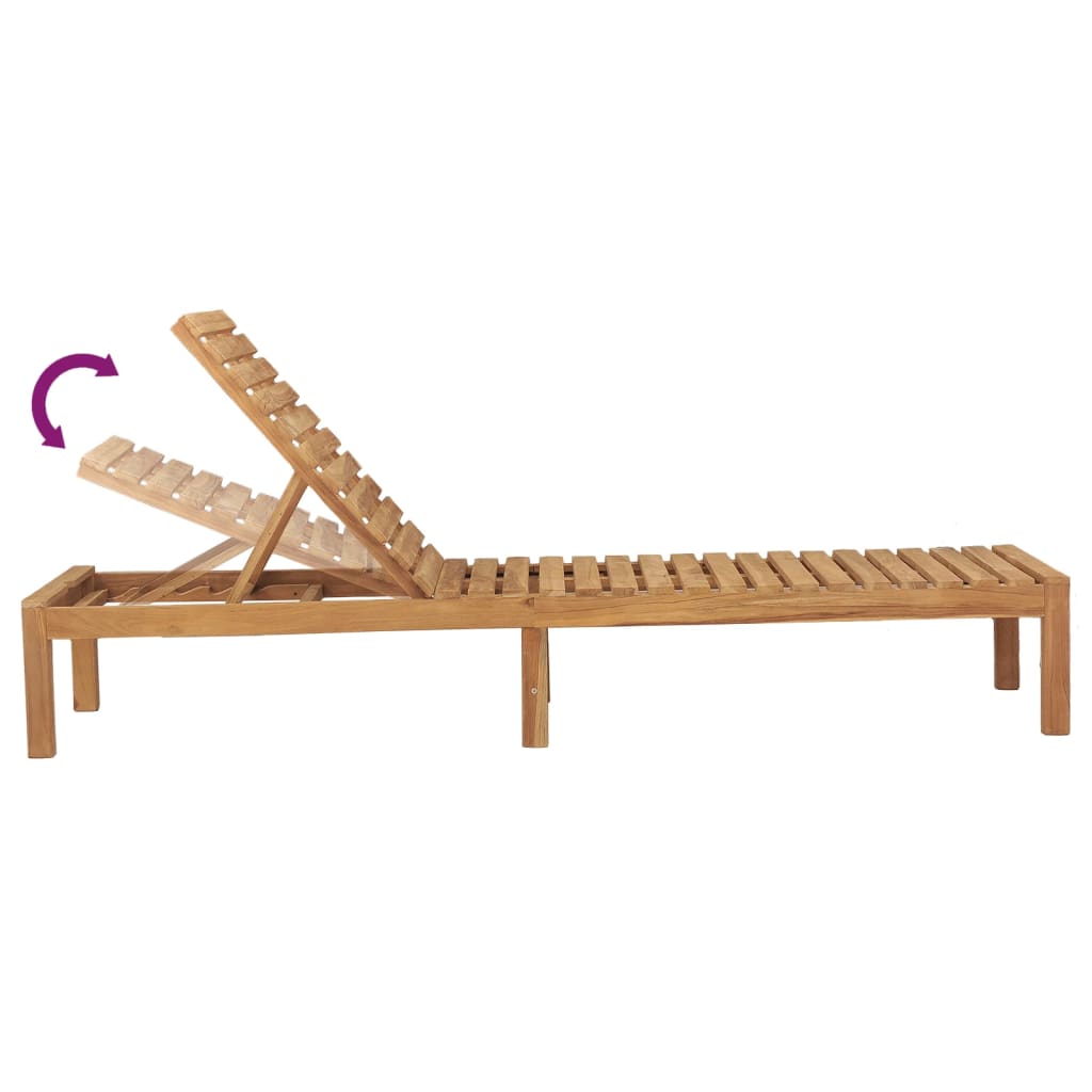 Sun Loungers 2 Pcs Solid Wood Teak