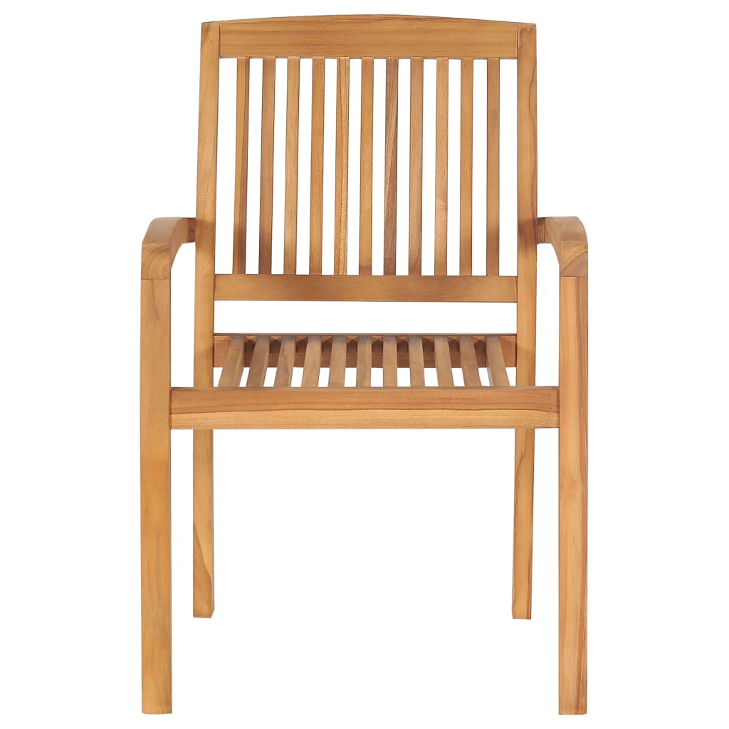 Stacking Garden Chairs 4 Pcs Solid Teak Wood