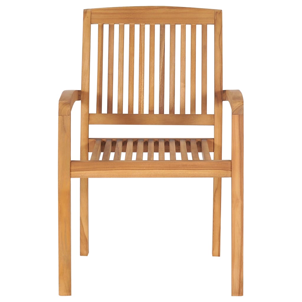 Stacking Garden Chairs 6 Pcs Solid Teak Wood