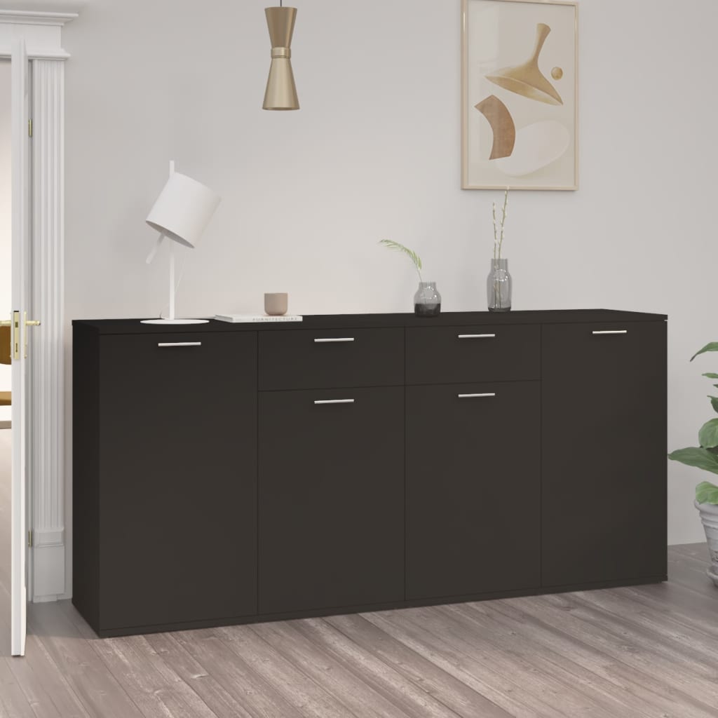 Sideboard Black 160X36X75 Cm Engineered Wood