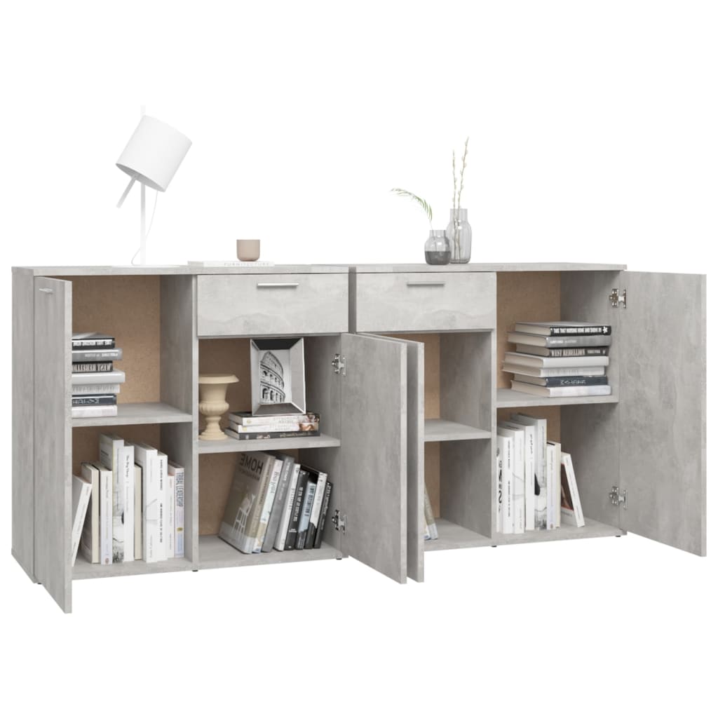 Sideboard Concrete Grey 160X36X75 Cm Engineered Wood