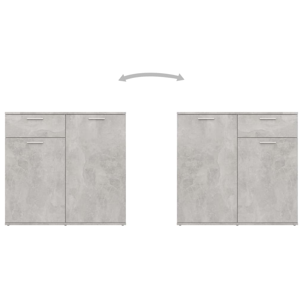 Sideboard Concrete Grey 160X36X75 Cm Engineered Wood