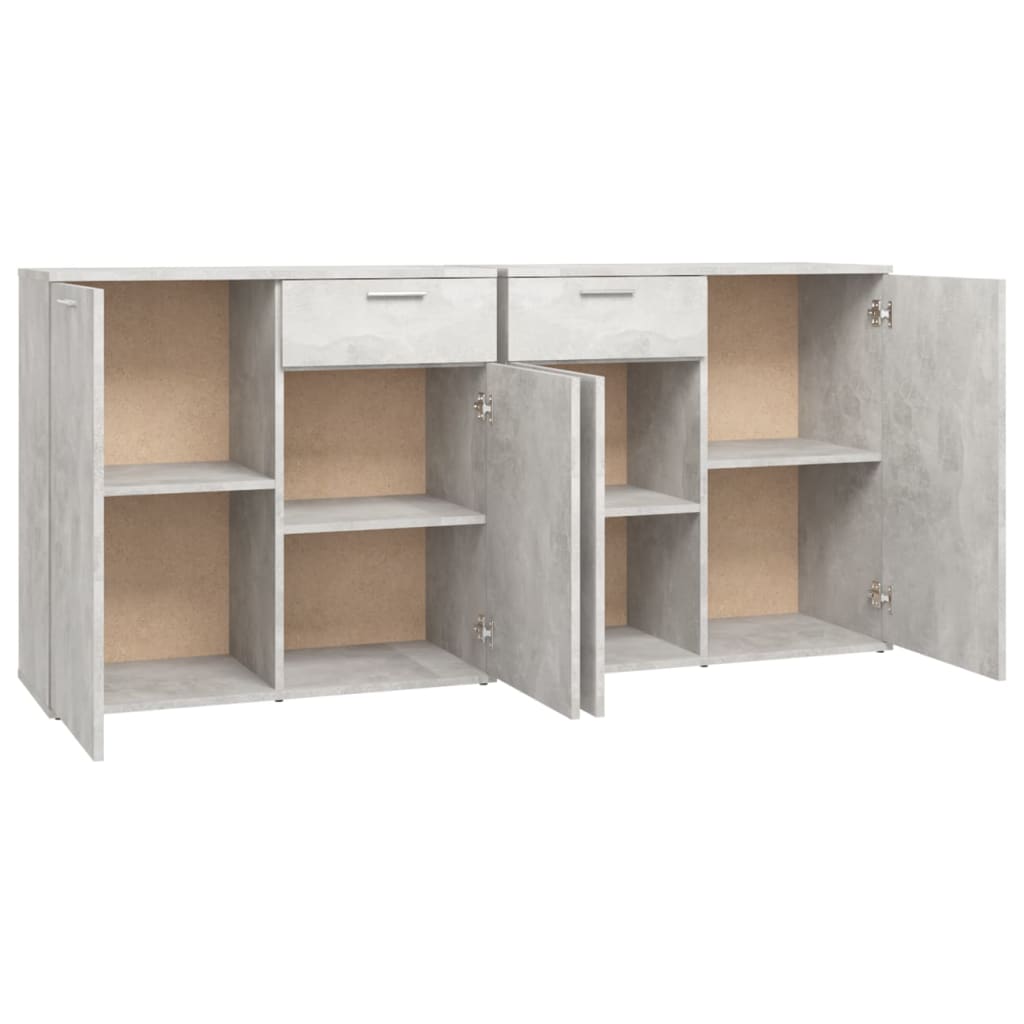 Sideboard Concrete Grey 160X36X75 Cm Engineered Wood