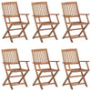 Folding Outdoor Chairs 6 Pcs Solid Acacia Wood