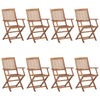 Folding Outdoor Chairs 8 Pcs Solid Acacia Wood