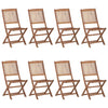 Folding Outdoor Chairs 8 Pcs Solid Acacia Wood