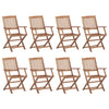 Folding Outdoor Chairs 8 Pcs Solid Acacia Wood