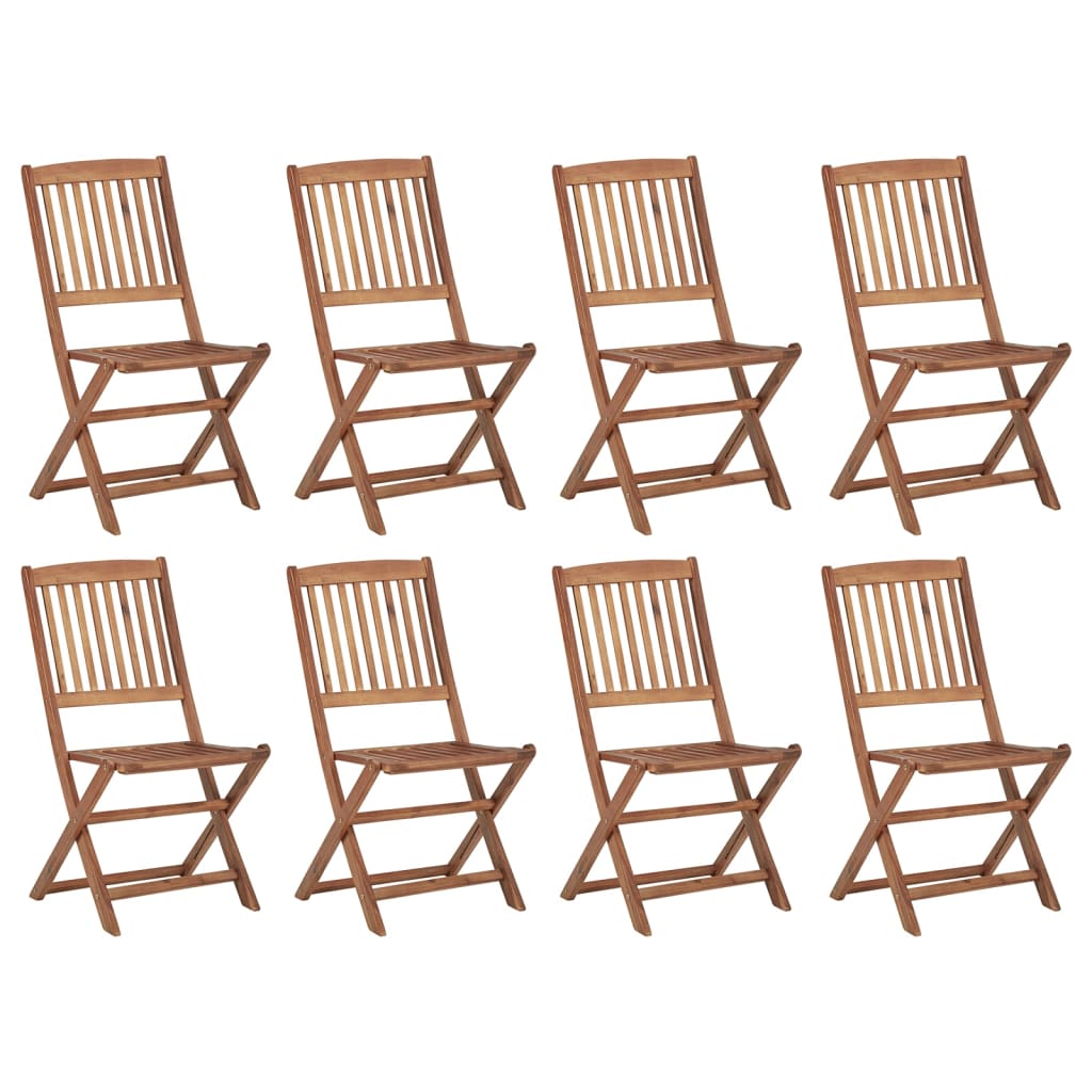 Folding Outdoor Chairs 8 Pcs Solid Acacia Wood