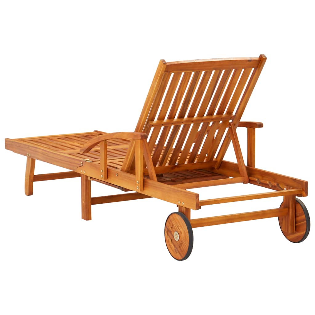 Sun Loungers 2 Pcs Solid Acacia Wood