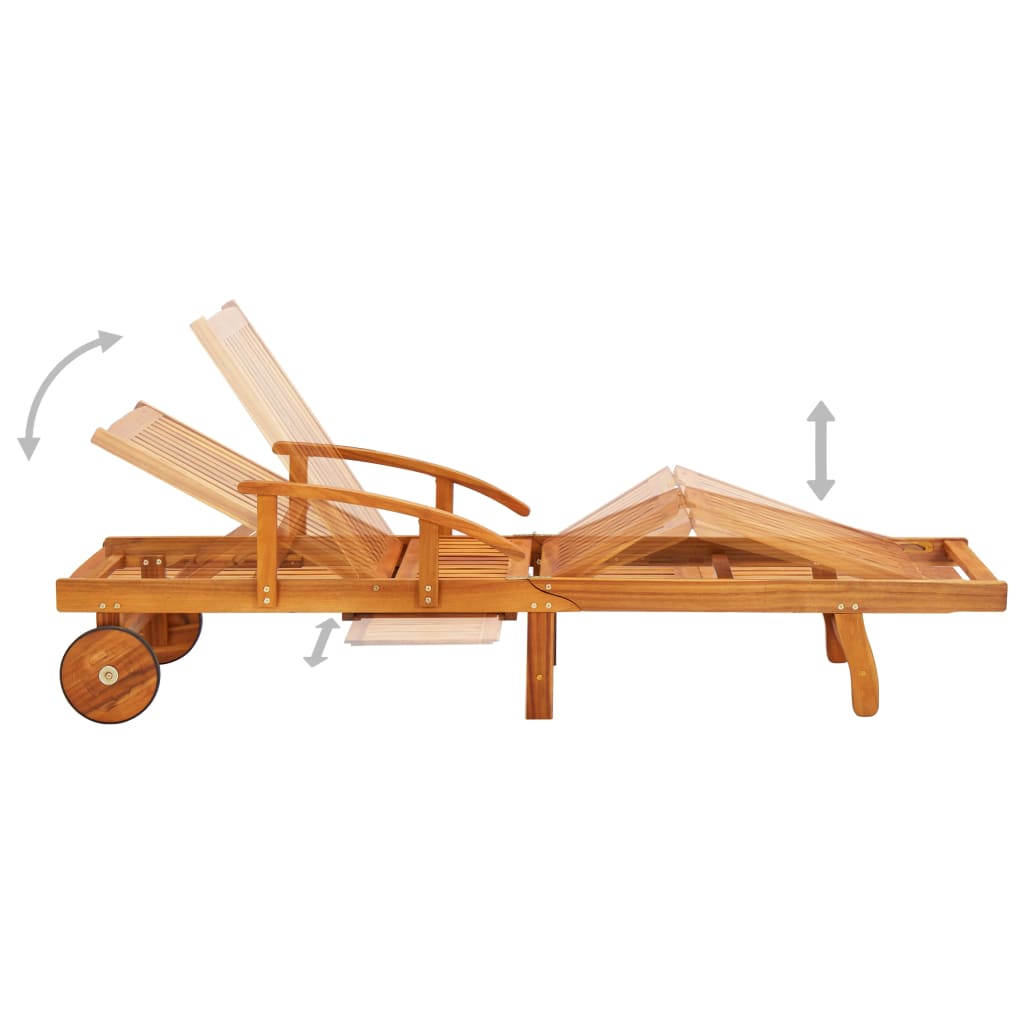 Sun Loungers 2 Pcs Solid Acacia Wood