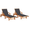 Sun Loungers 2 Pcs With Cushions Solid Acacia Wood