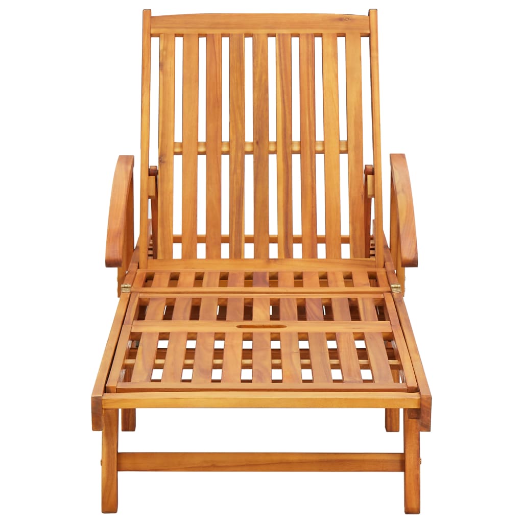 Sun Loungers 2 Pcs With Cushions Solid Acacia Wood