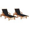 Sun Loungers 2 Pcs With Cushions Solid Acacia Wood