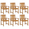 Garden Chairs 6 Pcs Solid Acacia Wood