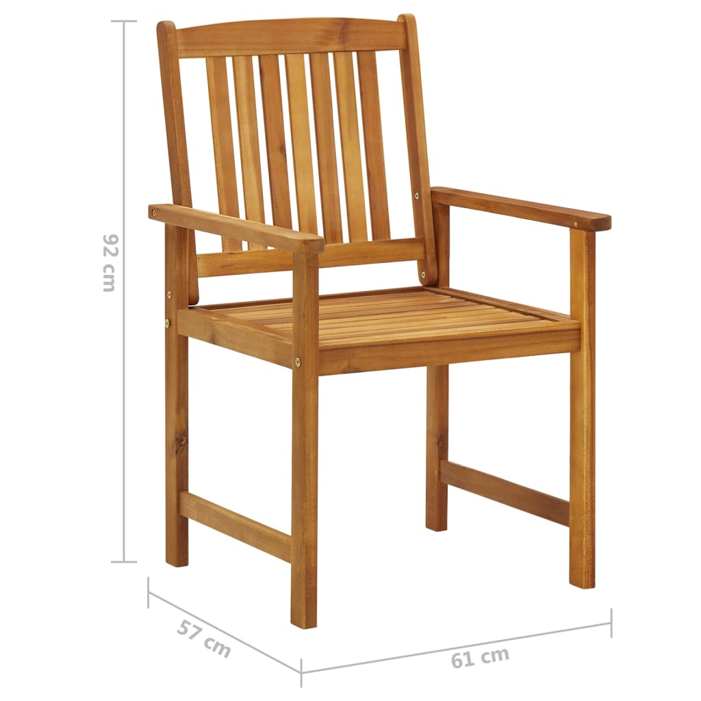 Garden Chairs 6 Pcs Solid Acacia Wood