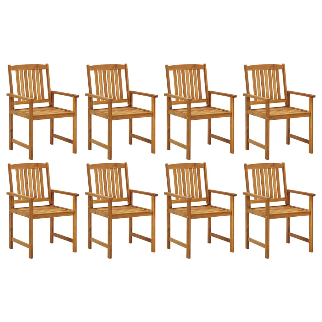 Garden Chairs 8 Pcs Solid Acacia Wood