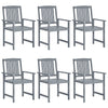 Garden Chairs 6 Pcs Solid Acacia Wood Grey