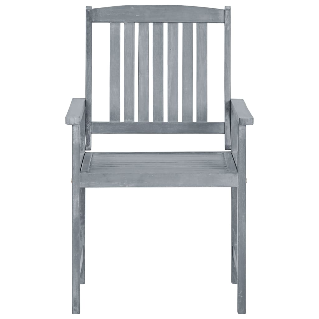 Garden Chairs 8 Pcs Solid Acacia Wood Grey