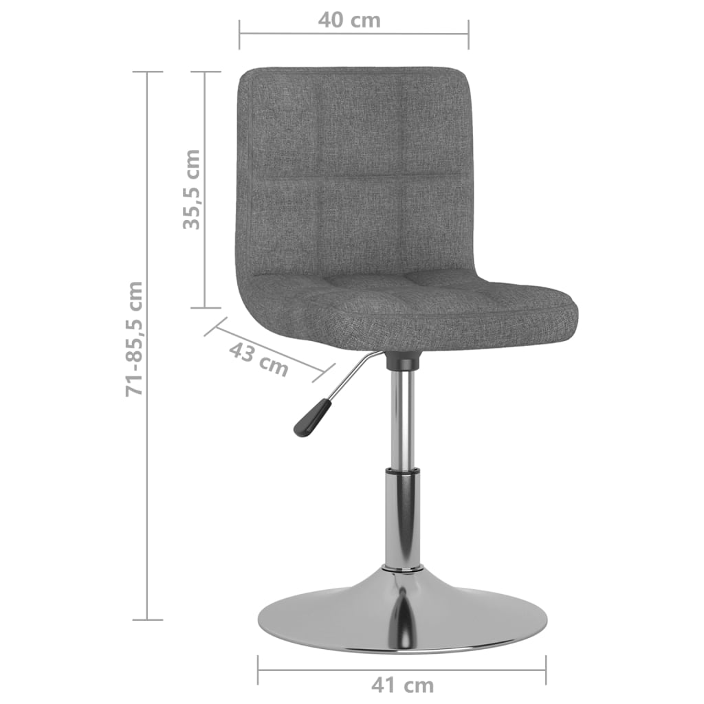 Swivel Dining Chairs 2 Pcs Light Grey Fabric