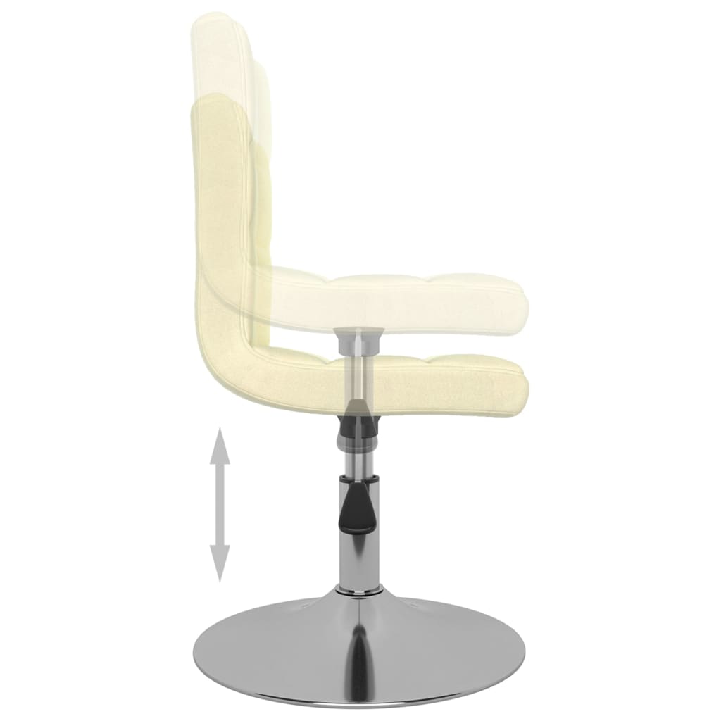 Swivel Dining Chairs 2 Pcs Cream Fabric