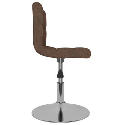 Swivel Dining Chairs 2 Pcs Brown Fabric