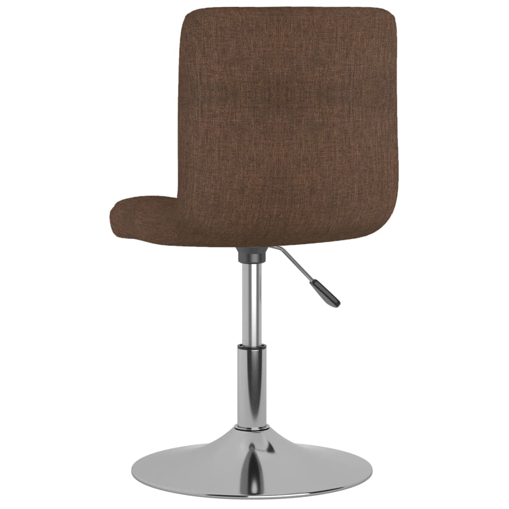 Swivel Dining Chairs 2 Pcs Brown Fabric