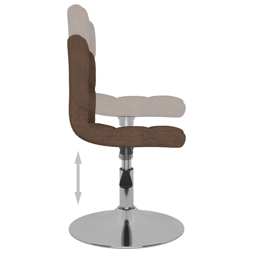 Swivel Dining Chairs 2 Pcs Brown Fabric