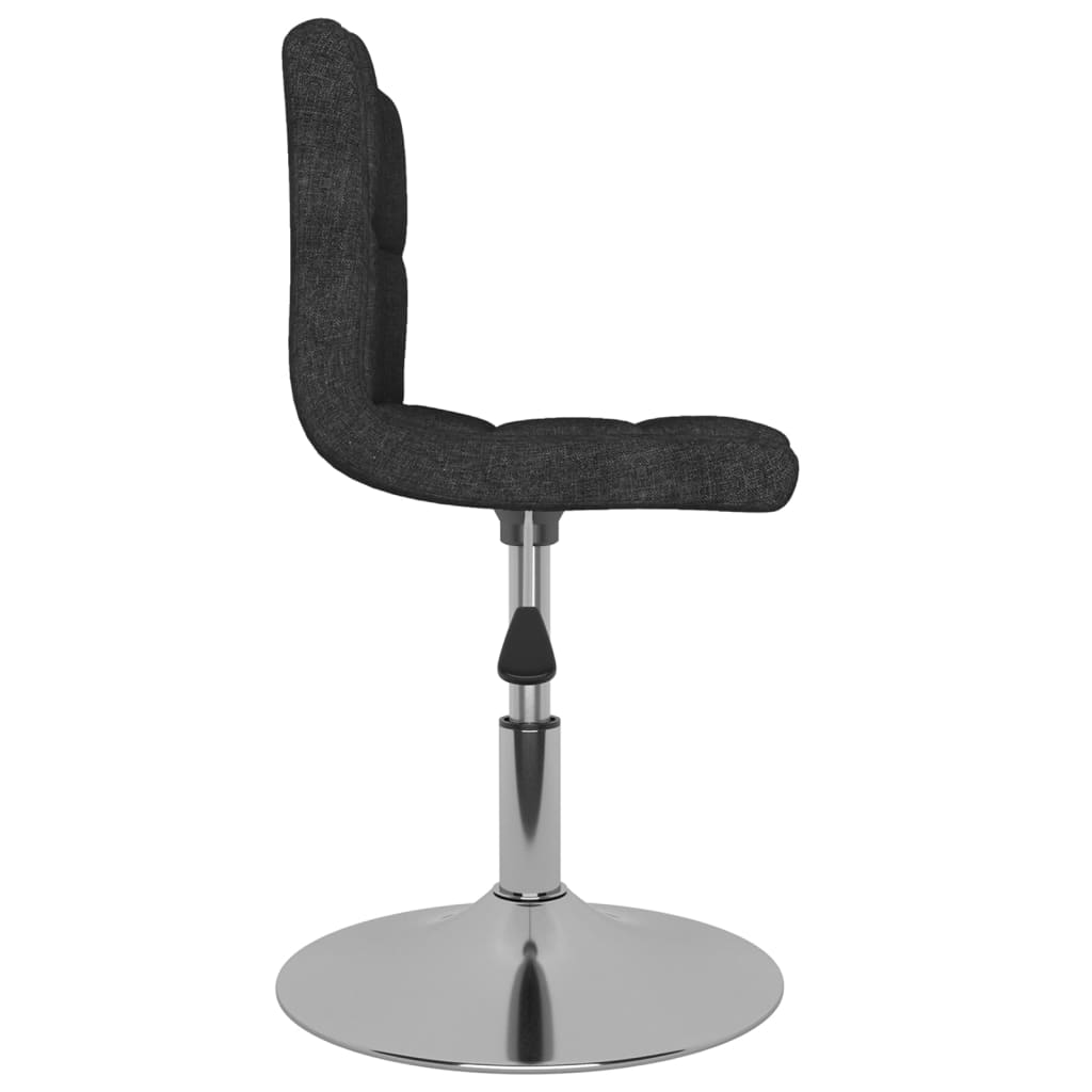 Swivel Dining Chairs 2 Pcs Black Fabric