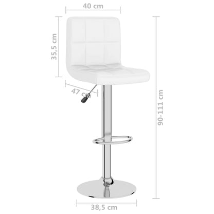 Bar Stool White Faux Leather