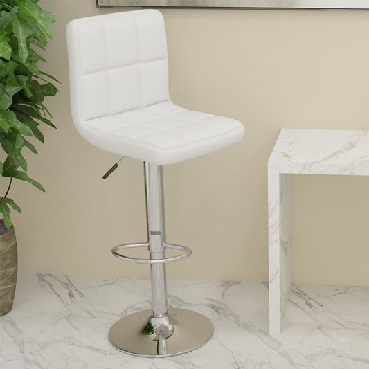 Bar Stool White Faux Leather