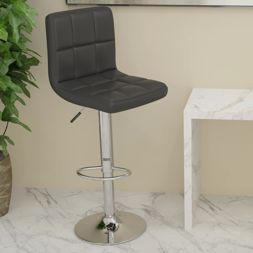 Bar Stool Black Faux Leather