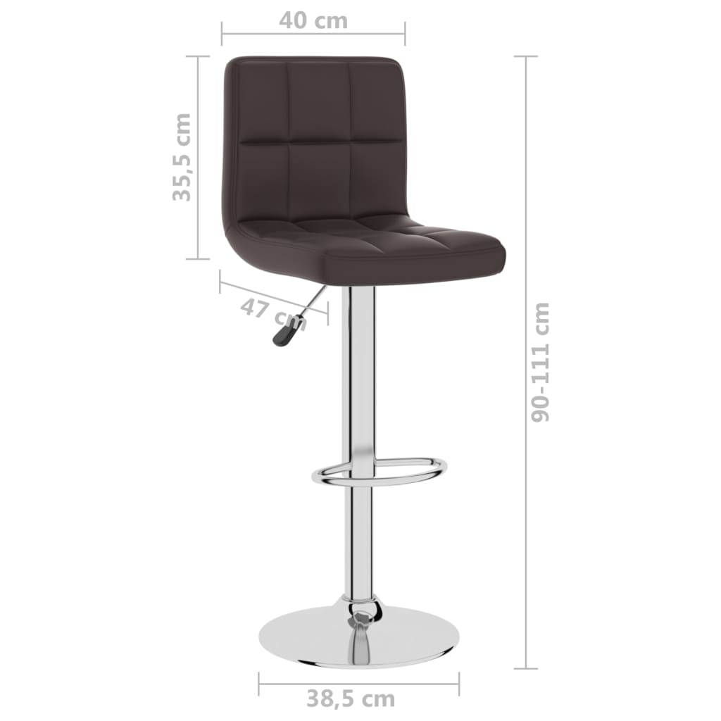 Bar Stool Brown Faux Leather