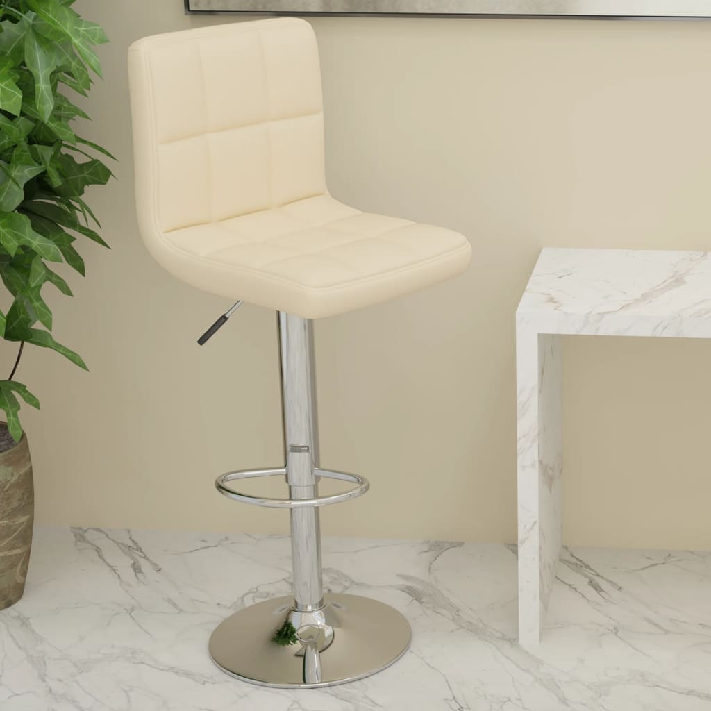 Bar Stool Cream Faux Leather