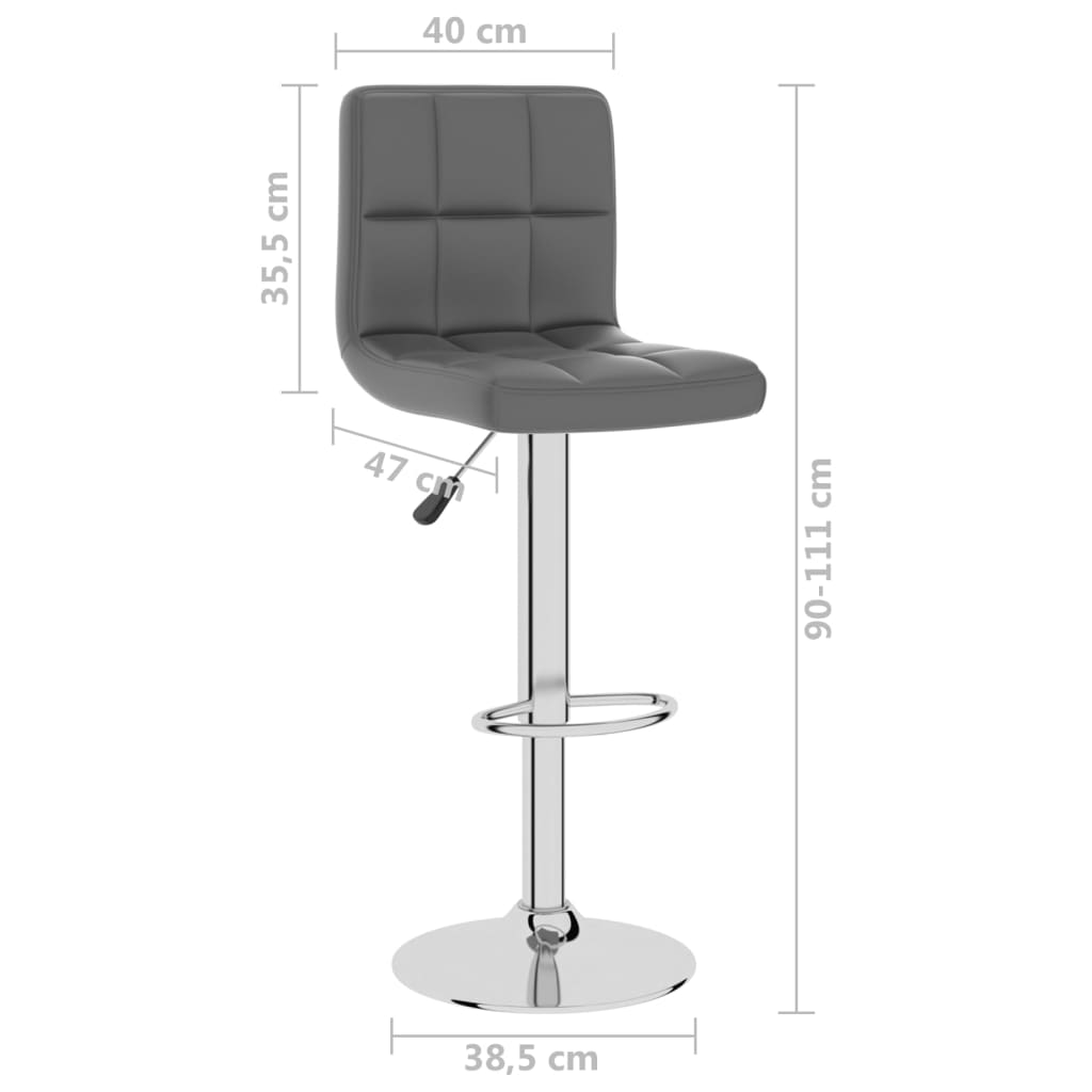 Bar Stool Grey Faux Leather