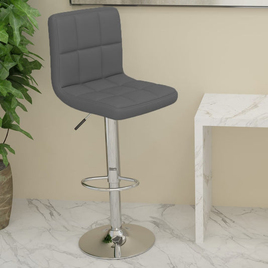 Bar Stool Grey Faux Leather