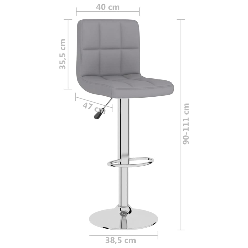 Bar Stools 2 Pcs Light Grey Fabric