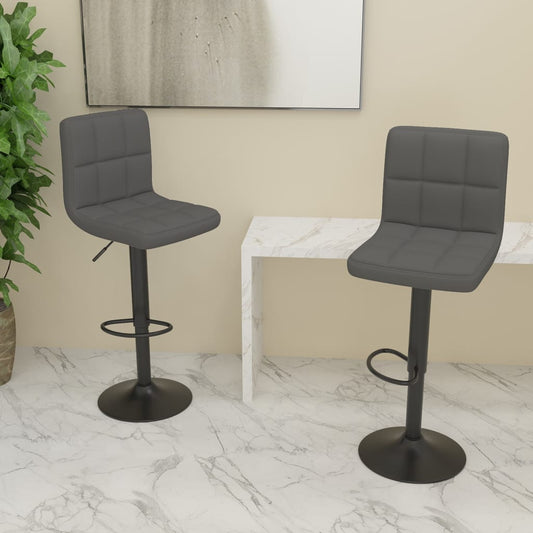 Bar Stools 2 Pcs Dark Grey Fabric