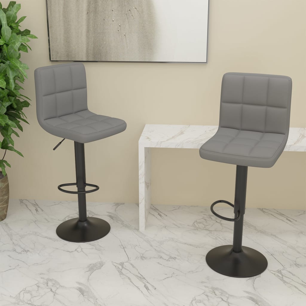 Bar Stools 2 Pcs Light Grey Fabric