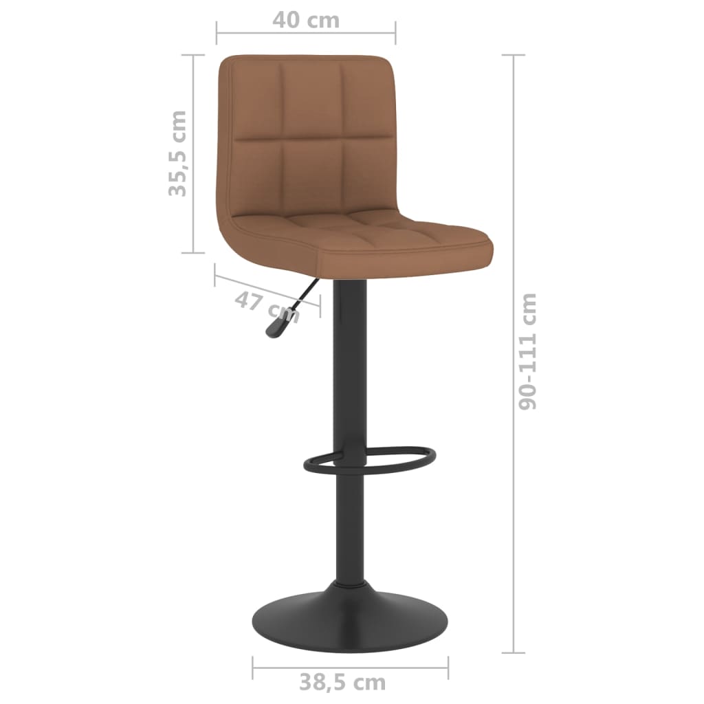 Bar Stools 2 Pcs Brown Fabric